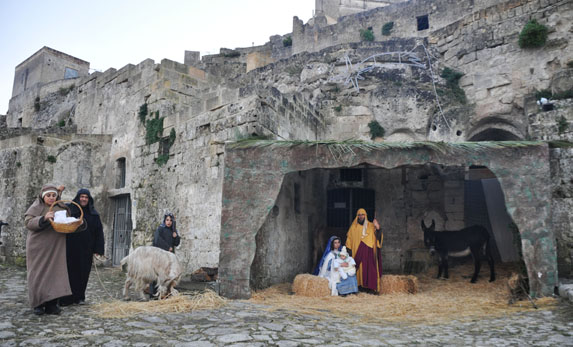 "Crèche vivante de Matera, village biblique en Italie